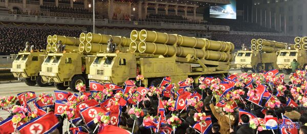Военный парад в Пхеньяне проходил по случаю VIII съезда Трудовой партии Кореи - 俄罗斯卫星通讯社