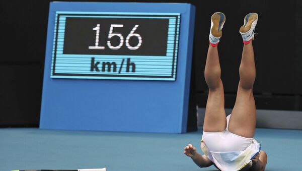 Румынская теннисистка Симона Халеп в матче против американки Дженнифер Брейди на чемпионате Australian Open - 俄罗斯卫星通讯社
