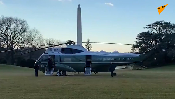 特朗普上直升機離開白宮 - 俄羅斯衛星通訊社