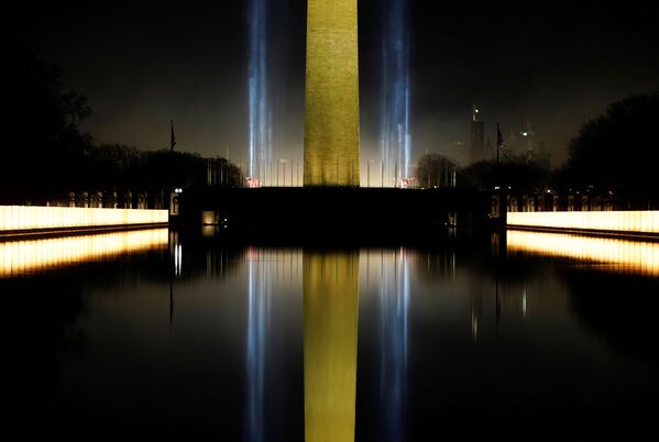 美国第46任总统就职典礼当日的华盛顿纪念碑 - 俄罗斯卫星通讯社