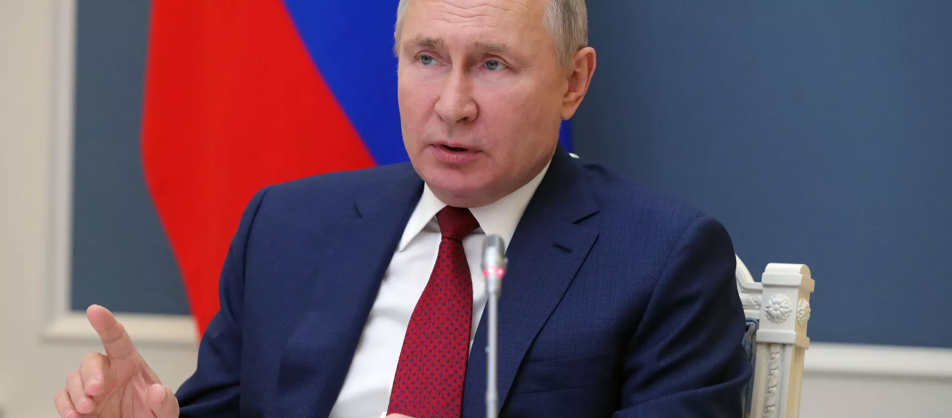 27 января 2021. Президент РФ Владимир Путин выступает по видеосвязи на сессии Давосская повестка дня 2021 Всемирного экономического форума (ВЭФ) - 俄羅斯衛星通訊社, 1920, 27.01.2021