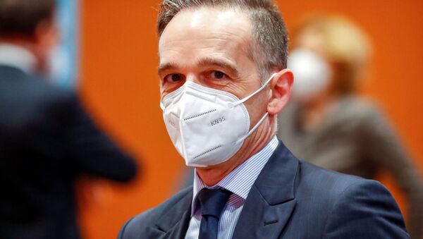 Министр иностранных дел Германии Хайко Маас в защитной маске  - 俄罗斯卫星通讯社