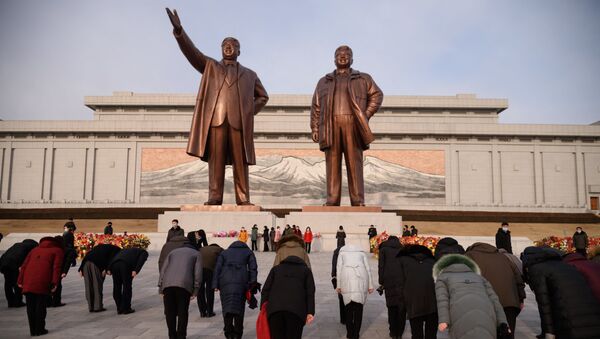 Отмечание дня рождения бывшего лидера КНДР Ким Чен Ира - 俄羅斯衛星通訊社