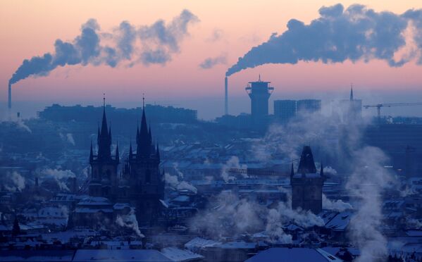 捷克，鳥瞰冬季的布拉格。 - 俄羅斯衛星通訊社