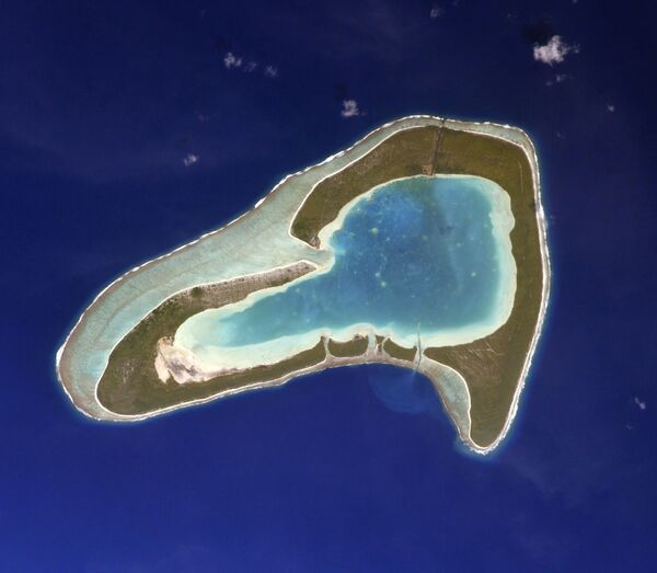 圖帕伊島心形環礁，俄羅斯宇航員謝爾蓋·庫德-斯韋爾奇科夫從國際空間站拍攝。 - 俄羅斯衛星通訊社