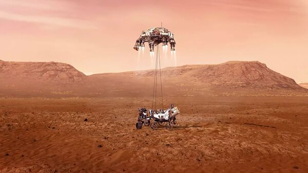 Художественное изображение момента посадки марсохода NASA Персеверанс - 俄罗斯卫星通讯社