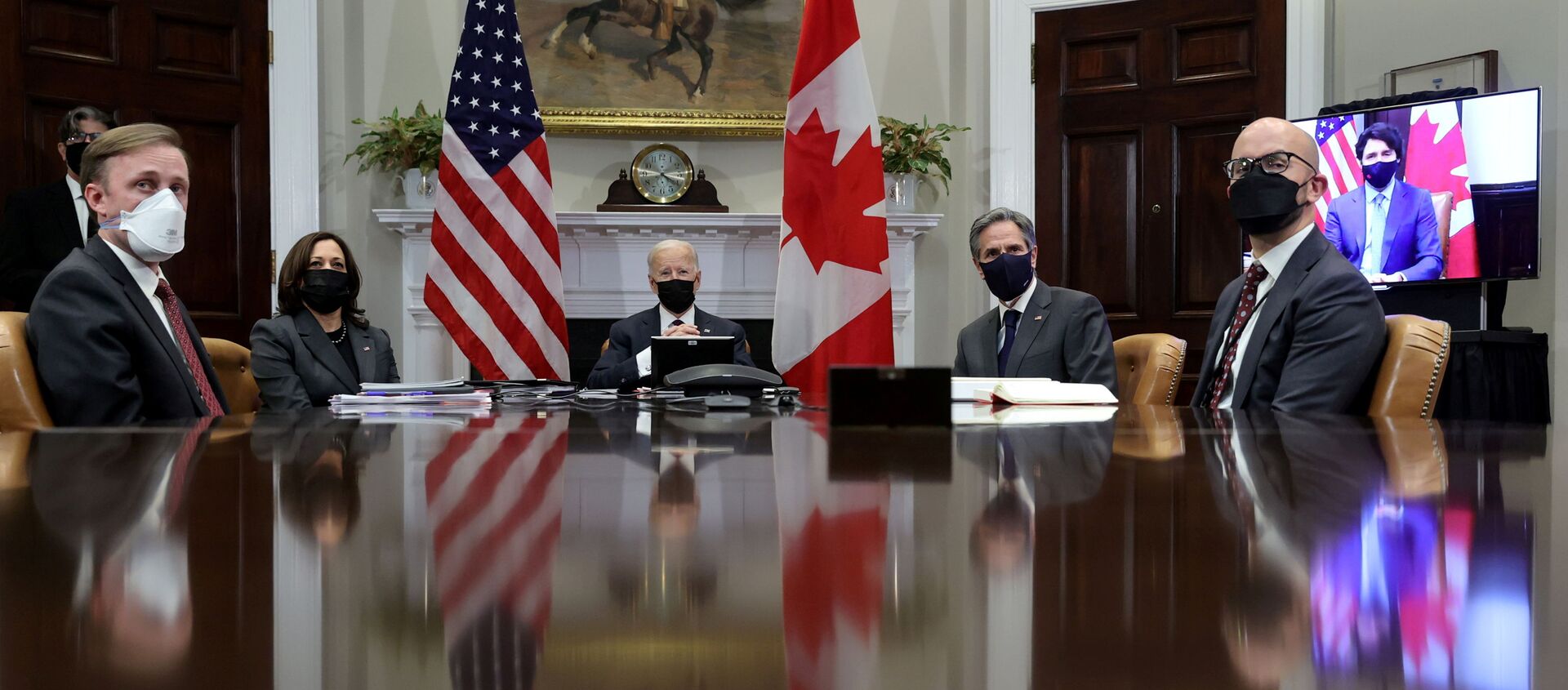 Онлайн встреча президента США Джо Байдена с премьером Канады Джастином Трюдо. 23 февраля 2021  - 俄罗斯卫星通讯社, 1920, 24.02.2021