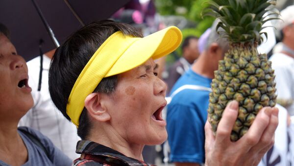 Мужчина с ананасом. Тайвань - 俄罗斯卫星通讯社