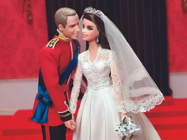 威廉王子夫婦大婚造型的芭比娃娃。 - 俄羅斯衛星通訊社