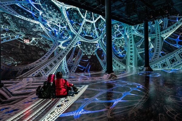 美国纽约ARTECHOUSE，霍斯维斯沉浸式视听装置艺术展上的参观者。 - 俄罗斯卫星通讯社