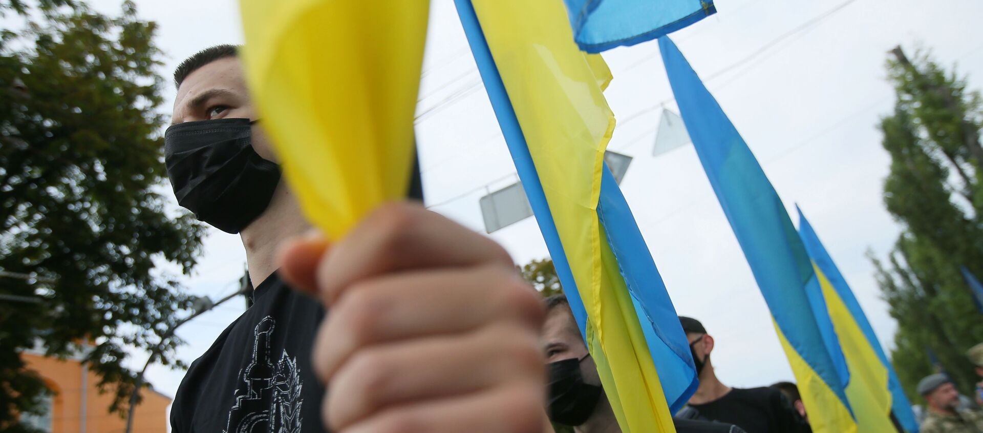  Участники Марша защитников Украины во время акции в рамках празднования Дня независимости страны в Киеве.  - 俄羅斯衛星通訊社, 1920, 31.05.2021