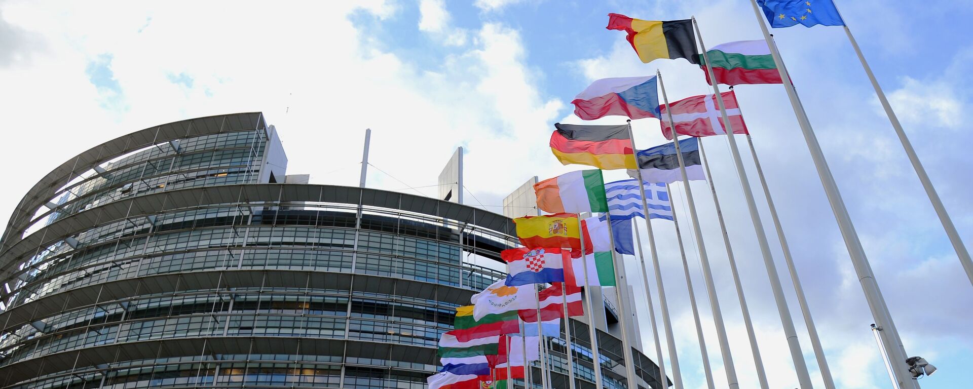 Флаги стран Евросоюза перед зданием Европейского парламента в Страсбурге - 俄罗斯卫星通讯社, 1920, 25.05.2021