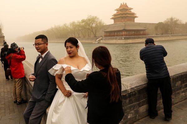北京街头的婚纱摄影。 - 俄罗斯卫星通讯社