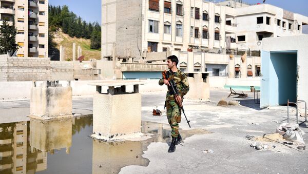  Военнослужащий на одной из улиц Дамаска, Сирия - 俄羅斯衛星通訊社