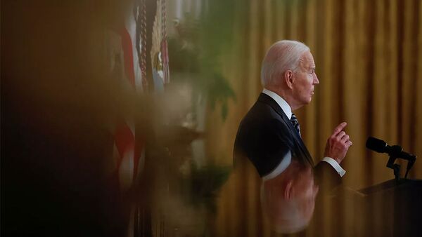 Президент США Джо Байден во время обращения к нации в Белом доме в Вашингтоне - 俄羅斯衛星通訊社