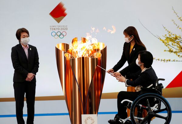 東京奧組委主席橋本聖子出席聖火傳遞出發儀式。 - 俄羅斯衛星通訊社