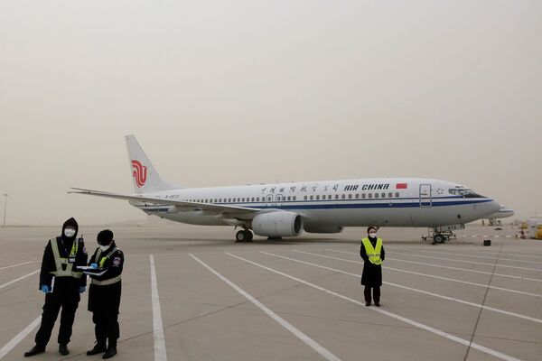 北京国际机场的沙尘天气。 - 俄罗斯卫星通讯社