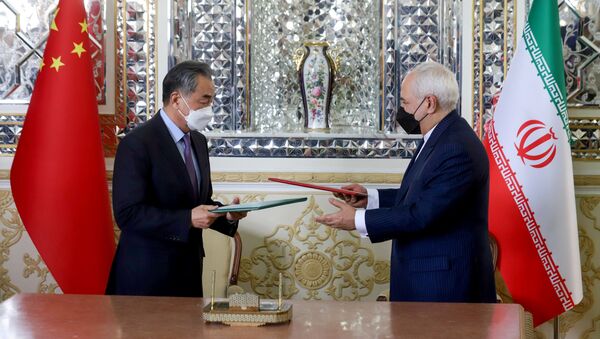 Подписание соглашения об укреплении всестороннего сотрудничества между Китаем и Ираном на 25 лет. 27 марта 2021 - 俄羅斯衛星通訊社