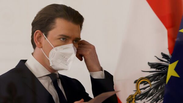 Канцлер Австрии Себастьян Курц в защитной маске - 俄羅斯衛星通訊社