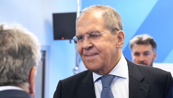  Министр иностранных дел РФ Сергей Лавров на X Ближневосточной конференции Международного дискуссионного клуба Валдай в Москве.  - 俄罗斯卫星通讯社