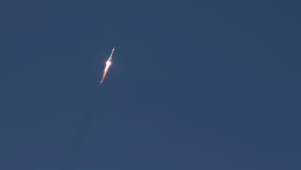 Запуск ракеты-носителя Союз-2.1а с кораблем Союз МС-18 с космодрома Байконур.  - 俄羅斯衛星通訊社