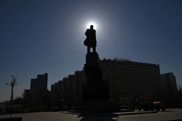 莫斯科市卡卢加广场列宁像。 - 俄罗斯卫星通讯社