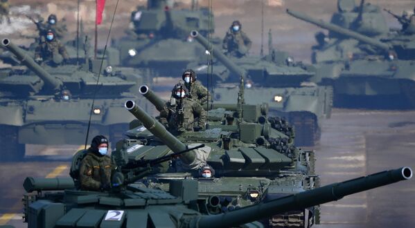 阿拉比諾靶場舉行勝利日閱兵式彩排。 - 俄羅斯衛星通訊社