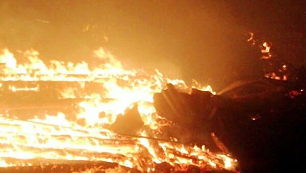 Пожар в селе Баян-Булак (Онон-База) из-за степного пала травы - 俄罗斯卫星通讯社