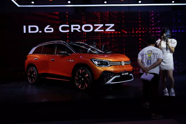 上海國際車展上的大眾ID.6 CROZZ電動車。 - 俄羅斯衛星通訊社
