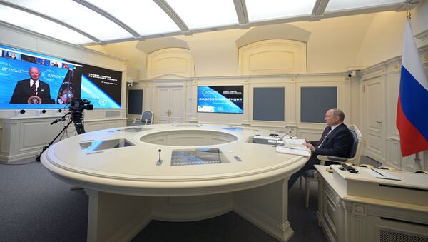 Владимир Путин принимает участие в Международном саммите по климату 2021. 22 апреля 2021 - 俄羅斯衛星通訊社