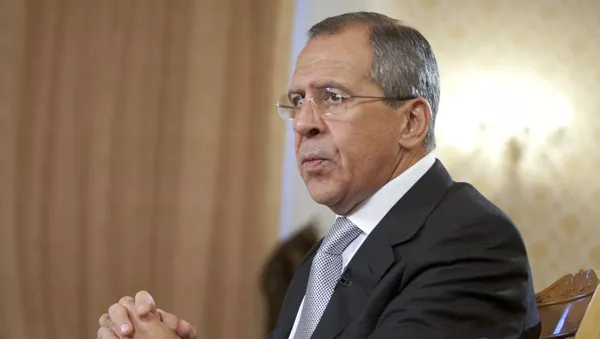 Министр иностранных дел России Сергей Лавров во время интервью в особняке МИД РФ - 俄羅斯衛星通訊社