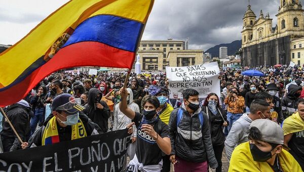 Акции протеста против налоговой реформы в Колумбии, 29 апреля 2021 - 俄羅斯衛星通訊社