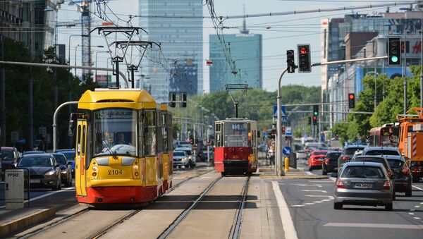 Движение трамваев на улице Маршалковской в Варшаве - 俄羅斯衛星通訊社