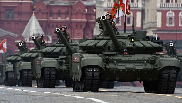 Танк Т-72Б3М во время генеральной репетиции парада в честь 76-й годовщины Победы в Великой Отечественной войне в Москве - 俄罗斯卫星通讯社