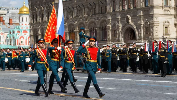 Военнослужащие парадных расчетов на военном параде в честь 76-й годовщины Победы в Великой Отечественной войне Военнослужащие парадных расчетов на военном параде в честь 76-й годовщины Победы в Великой Отечественной войне - 俄羅斯衛星通訊社