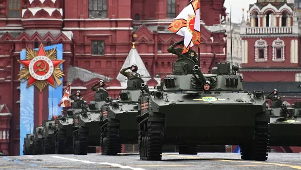 Боевая машина пехоты БМП-3 на военном параде в честь 76-й годовщины Победы в Великой Отечественной войне в Москве. Боевая машина пехоты БМП-3 на военном параде в честь 76-й годовщины Победы в Великой Отечественной войне в Москве. - 俄羅斯衛星通訊社