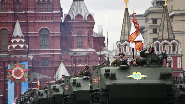Бронетранспортеры БТР-МДМ Ракушка на военном параде в честь 76-й годовщины Победы в Великой Отечественной войне в Москве. Бронетранспортеры БТР-МДМ Ракушка на военном параде в честь 76-й годовщины Победы в Великой Отечественной войне в Москве. - 俄羅斯衛星通訊社
