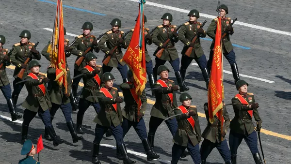 Знаменная группа исторических боевых знамен воинских частей, награжденных орденом Александра Невского на военном параде в честь 76-й годовщины Победы в Великой Отечественной войне в Москве.на военном параде в честь 76-й годовщины Победы в Великой Отечественной войне в Москве. Знаменная группа исторических боевых знамен воинских частей, награжденных орденом Александра Невского на военном параде в честь 76-й годовщины Победы в Великой Отечественной войне в Москве.на военном параде в честь 76-й годовщины Победы в Великой Отечественной войне в Москве. - 俄羅斯衛星通訊社