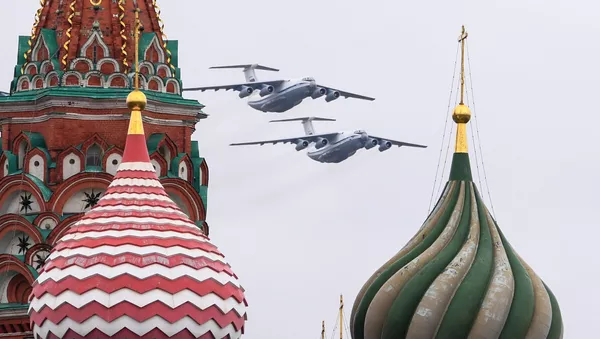 Воздушная часть парада в честь 76-й годовщины Победы Воздушная часть парада в честь 76-й годовщины Победы - 俄羅斯衛星通訊社