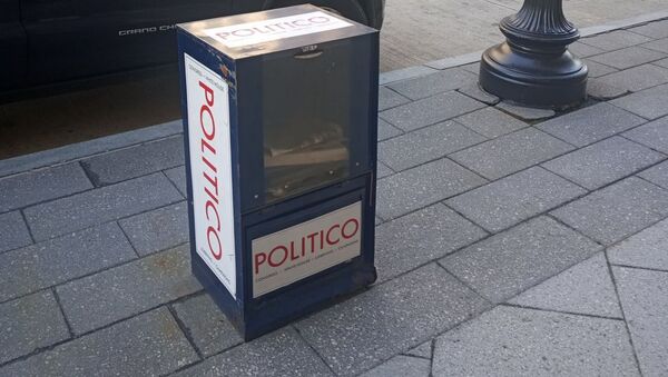 Автомат для распространения печатного издания Politico - 俄羅斯衛星通訊社