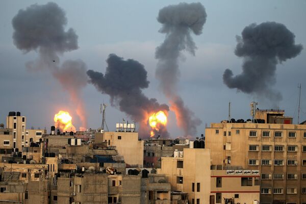 以色列空军对加沙实施空袭。 - 俄罗斯卫星通讯社
