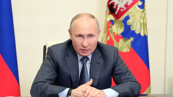3 мая 2021. Президент РФ Владимир Путин проводит в режиме видеоконференции совещание с членами правительства РФ.  - 俄羅斯衛星通訊社