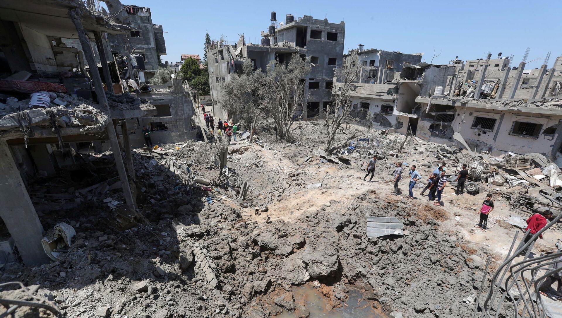 以军袭击哈马斯政治局局长辛瓦尔在加沙地带的住所 - 2021年5月16日, 俄罗斯卫星通讯社
