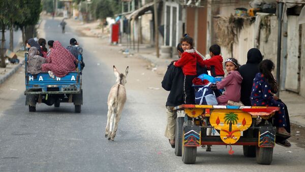  Палестинцы покидают свои дома в ходе обострения палестино-израильского конфликта - 俄羅斯衛星通訊社