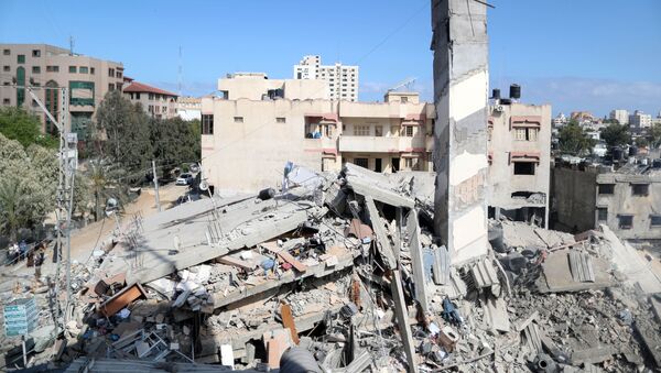 Здания, разрушенные в результате авиаудара Израиля по сектору Газа - 俄罗斯卫星通讯社