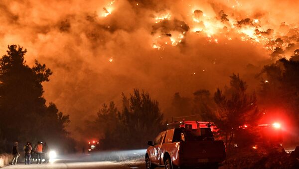 希腊路特奇市附近森林火灾火势强大 消防部门进一步增派灭火力量 - 俄罗斯卫星通讯社