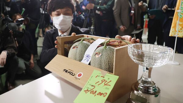 Две дыни элитного сорта проданы в Японии за $24,7 тыс, в 22,5 раза дороже 2020 г - 俄羅斯衛星通訊社