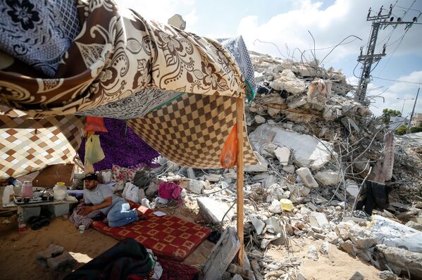 在廢墟中生活的加沙居民。 - 俄羅斯衛星通訊社