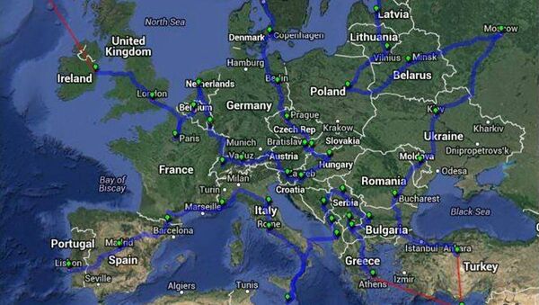 旅行路線在歐洲 - 俄羅斯衛星通訊社