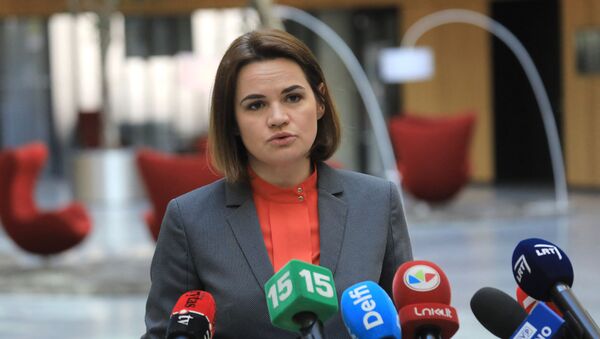 Лидер белорусской оппозиции Светлана Тихановская в Литве - 俄羅斯衛星通訊社